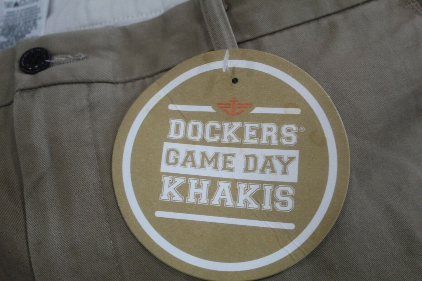 NWT Dockers Game Day Classic Flat Front Khaki Pant Oklahoma Sooners Tan Sz 38x32