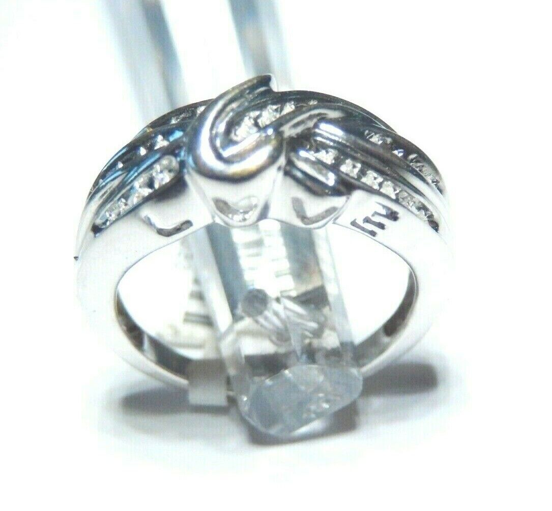 10K WHITE GOLD "LOVE" CUTOUT .33CT DIAMOND LADIES RING Size 7.25