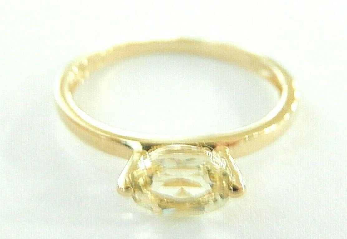 *NEW* 10k Yellow Gold .75CT Oval Citrine Solitaire Ring Size 7.5