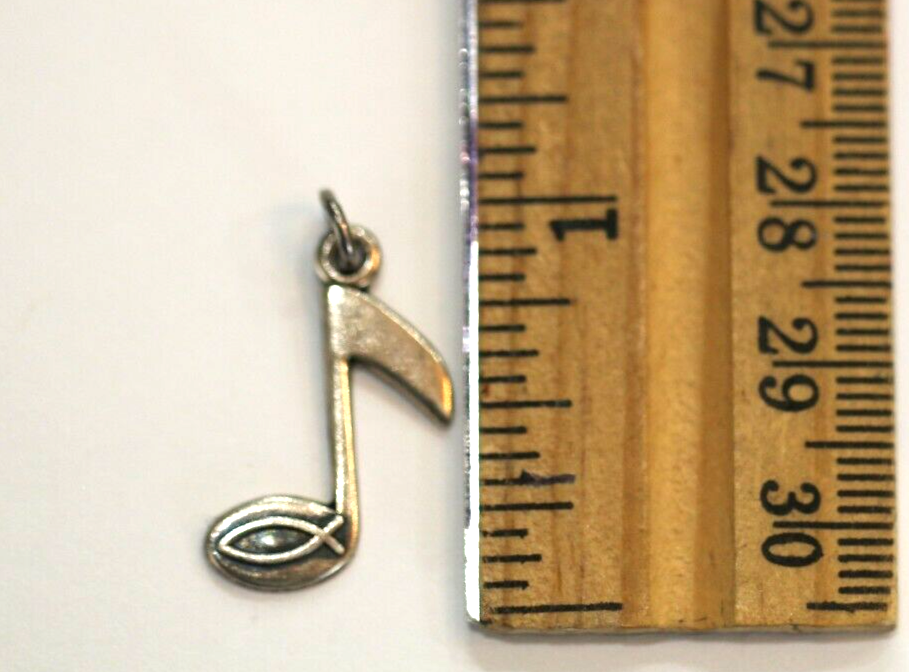 *RETIRED* JAMES AVERY Sterling Silver Ichthus Fish Musical Note Charm