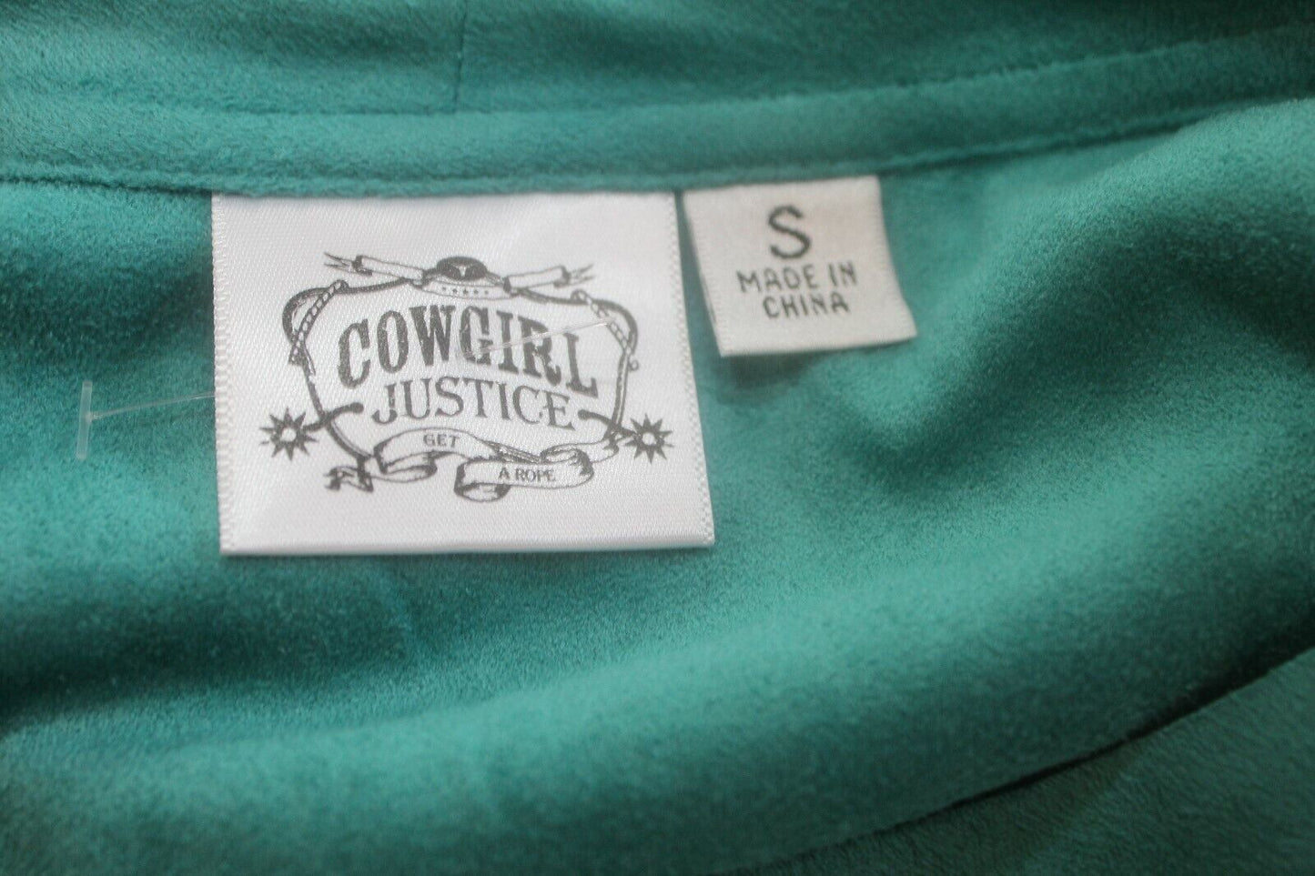 *NWT* COWGIRL JUSTICE Western Cowgirl Faux Suede Poncho Long Fringe Pullover S