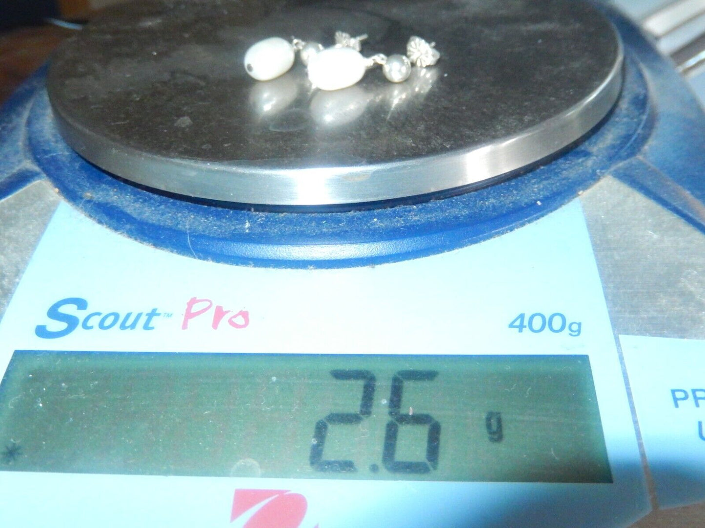 *VINTAGE* Sterling Silver 925 Cultured Pearl Dangle Earrings