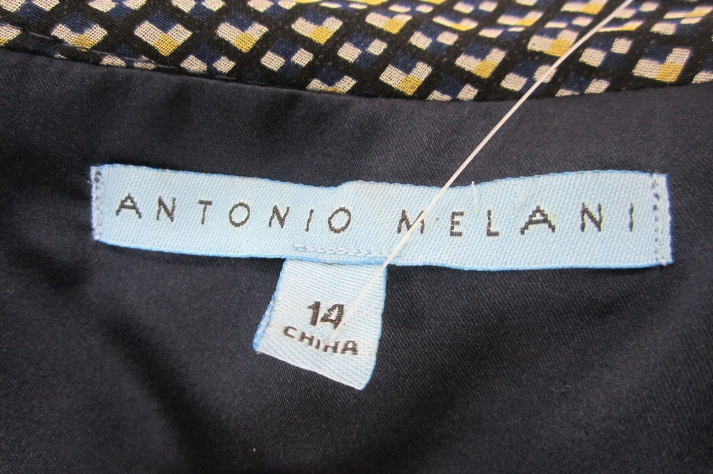 *NWT* $159.00 SILK Antonio Melani Liza Dress Navy Grecian Tide Size 14 - CUTE!!
