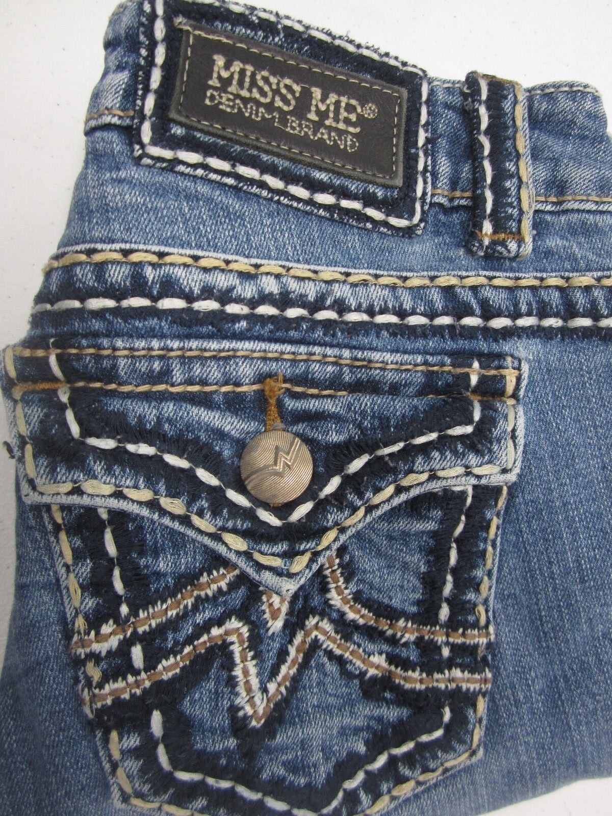 NWOT Miss Me IRENE STRAIGHT LEG Jeans WOMEN'S Denim Thick Stitch Size 27 x 31