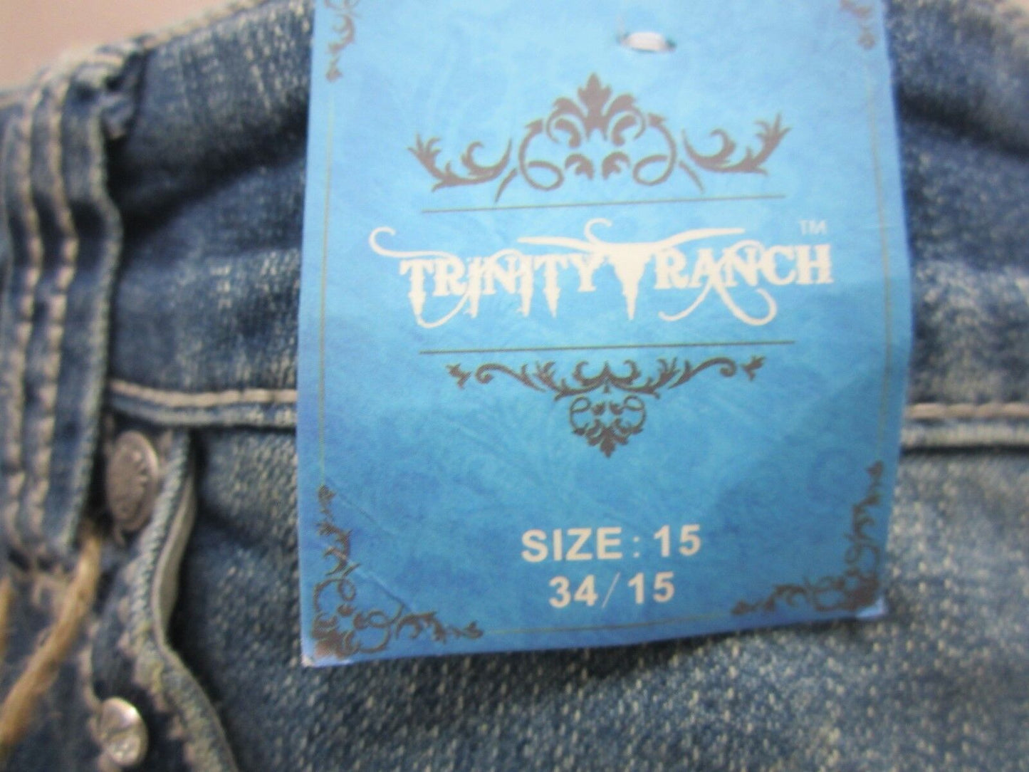 NWT Montana West Trinity Ranch Boot Cut Jeans Blue New Western Cowgirl 34 X35