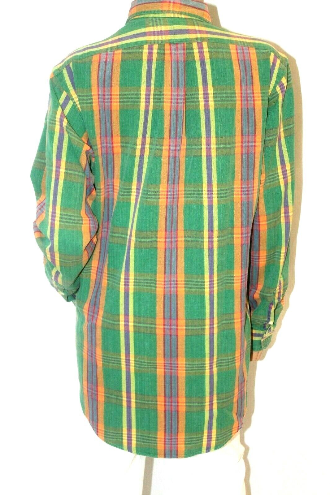 Mens Polo Pony Logo Nice Thick Plaid Button Down Shirt Size Large