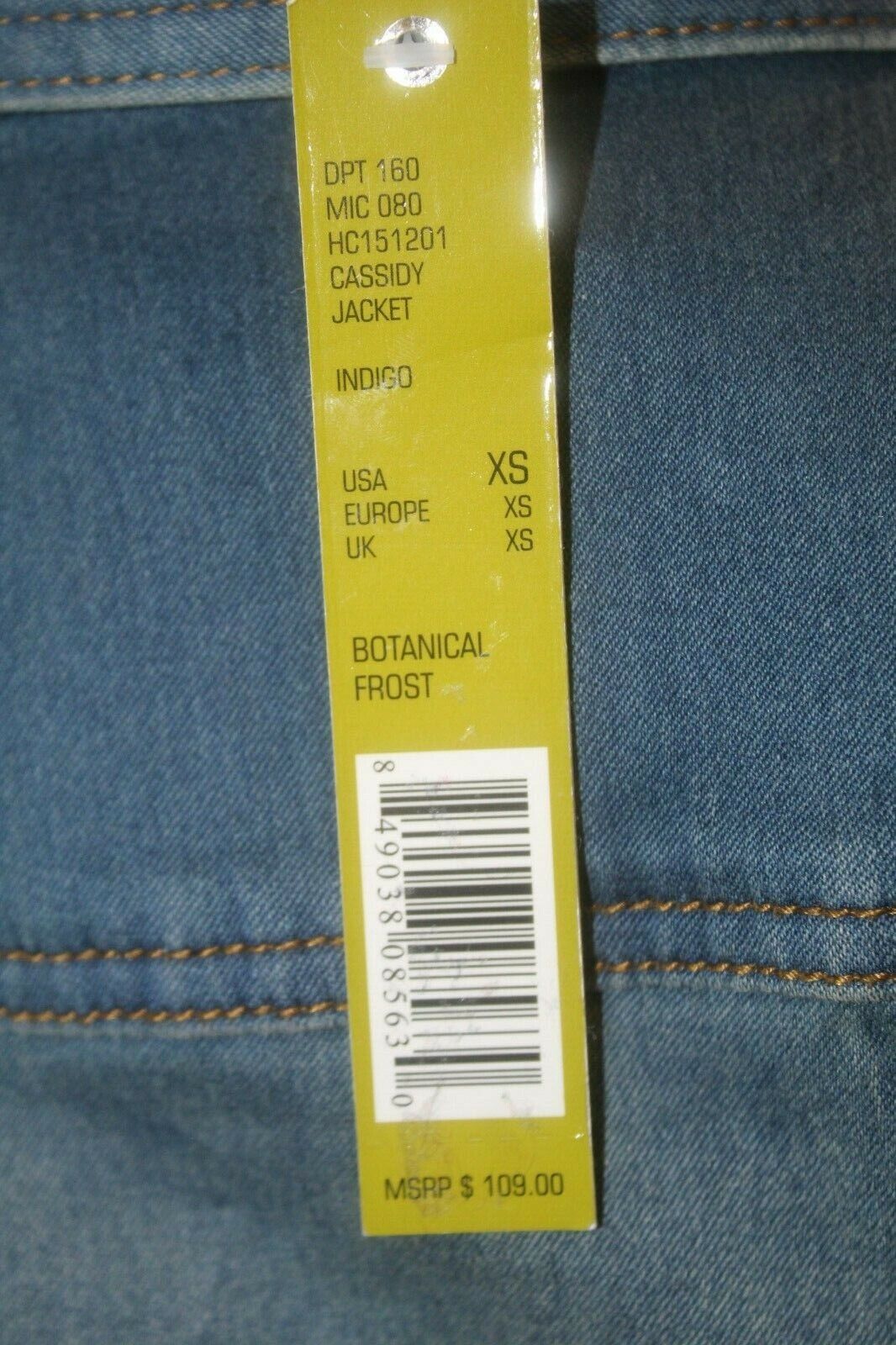 *NWT* $109 Womens Gianni Bini Denim Cassidy Botanical Frost Jacket Size XS