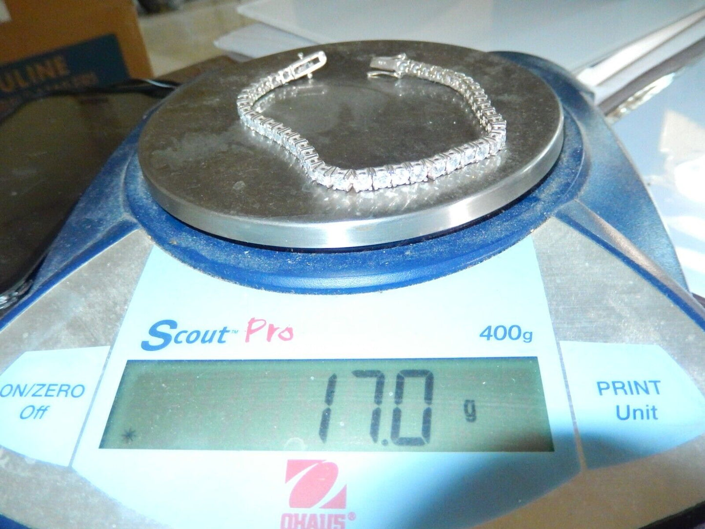 *VINTAGE* Exquisite Round Cut 11.CT Cubic Zirconia Tennis Bracelet 7.25"