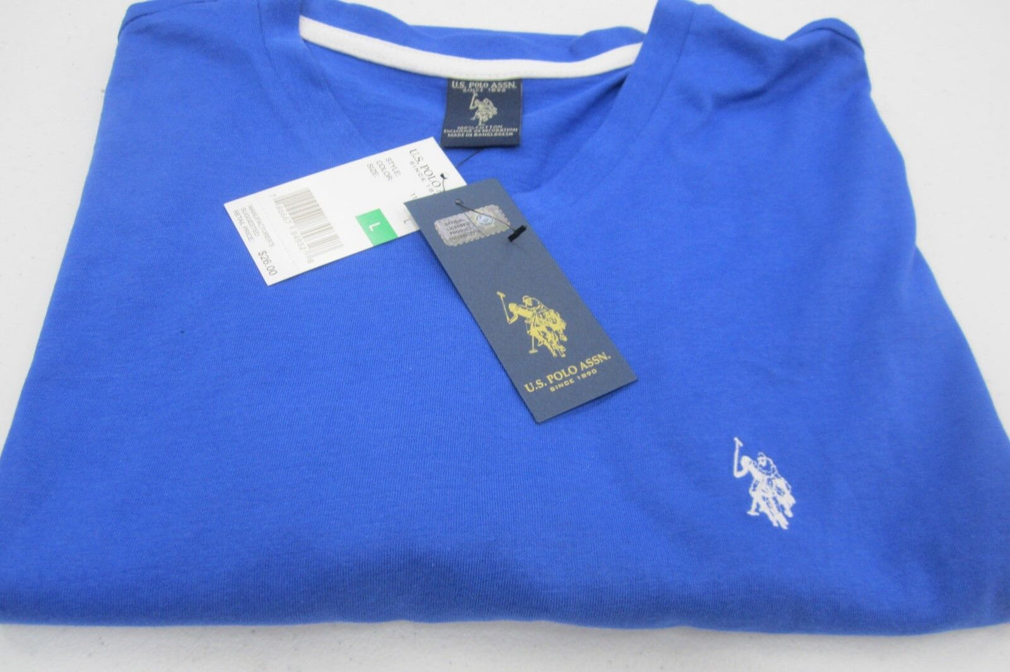 *NWT* US Polo Assn Unisex L Short Sleeve Blue Pullover Pocket T-Shirt