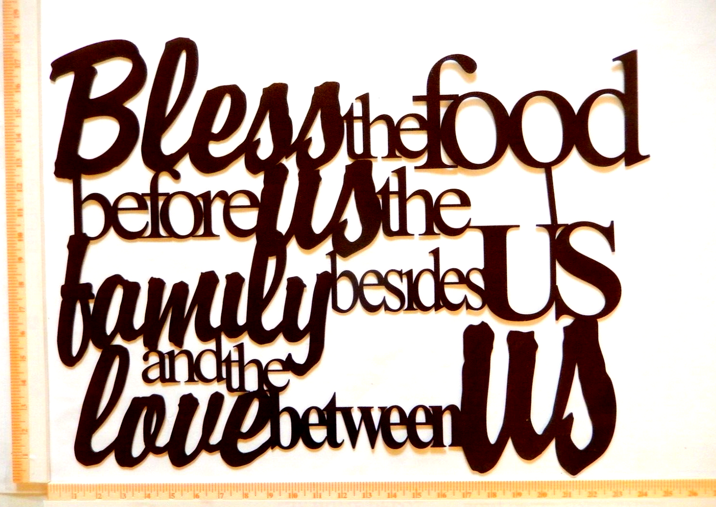 Bless The Food Before Us The Family Beside Us and The Love Between Us Sign - 19"