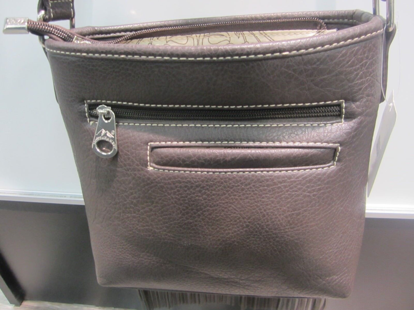 NWOT Montana West Long Fringe Hobo w/ Studded Accents- Brown