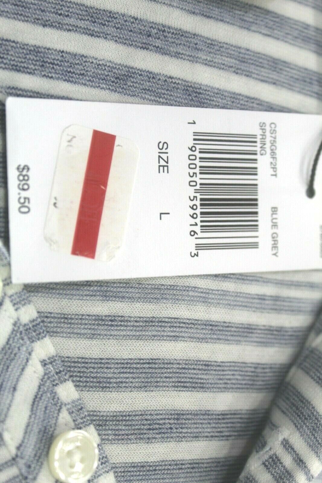 *NWT* Michael Kors Men's Stripe Four Button Polo Shirt Size Large