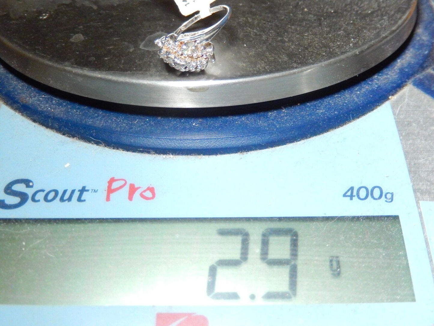 *VINTAGE* 14K White Gold .25CT Natural Diamond Waterfall Cocktail Ring Sz 4.5
