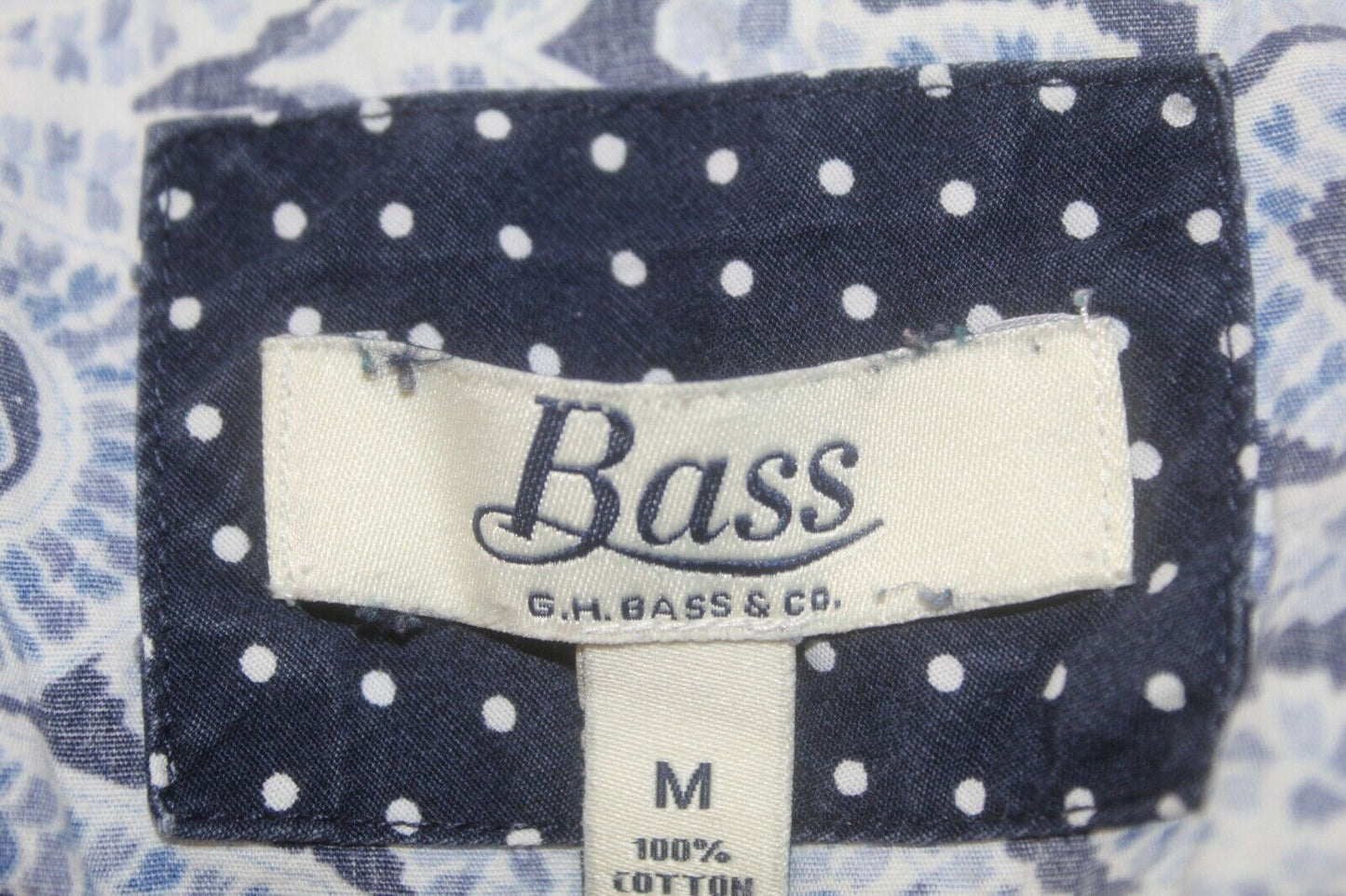 G.H. Bass Co. Blue/White Paisley Button Down Women Long Sleeve Blouse Size Med