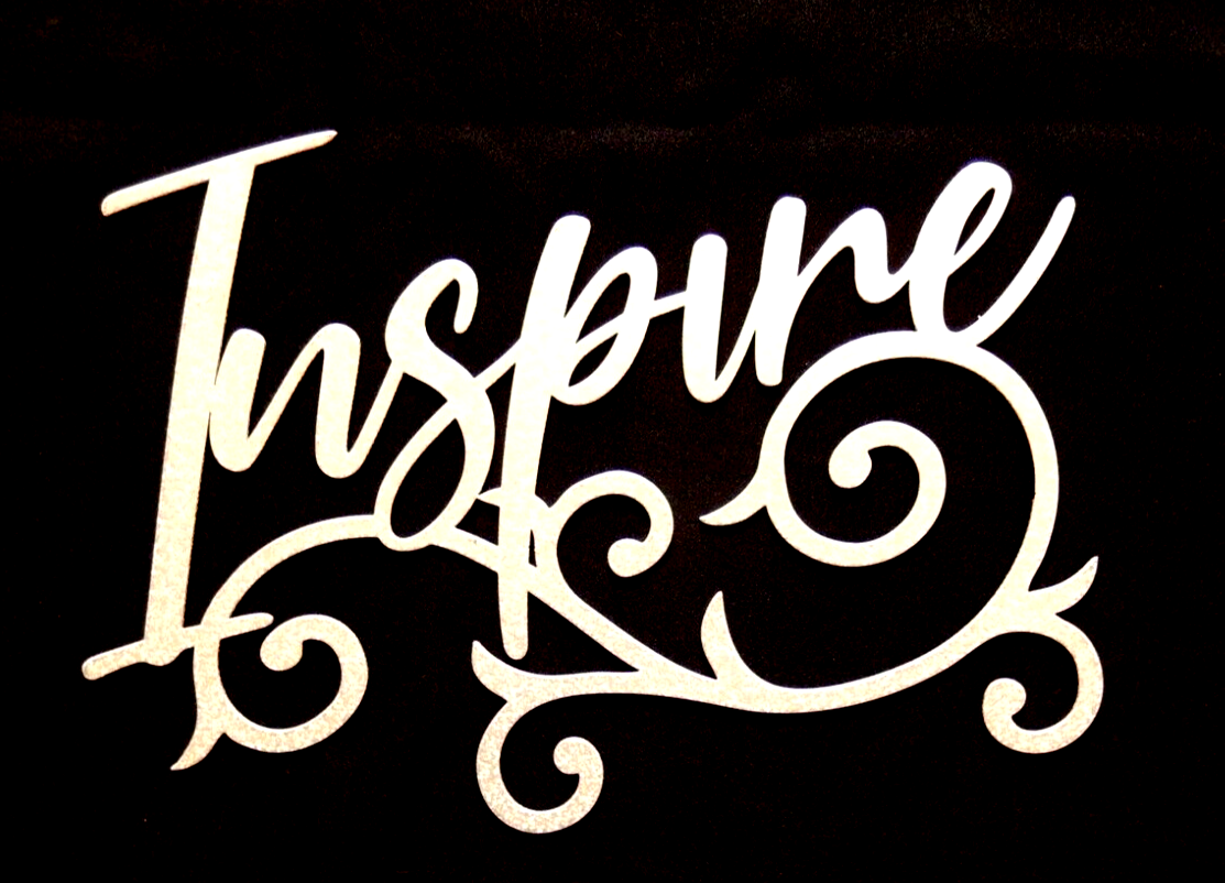 ~NEW~ 14ga. - "INSPIRE" Light Gray Metal Wall Art 11" x 7.5"