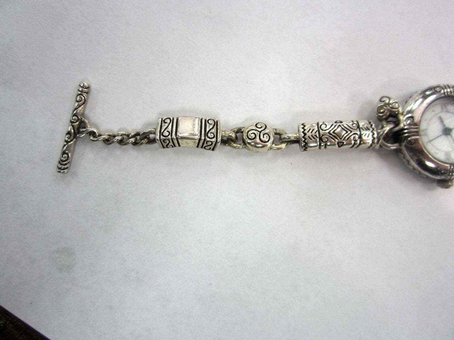 RETIRED Women's BRIGHTON Decorative SilvertoneWatch MARRAKESH With Toggle Clasp