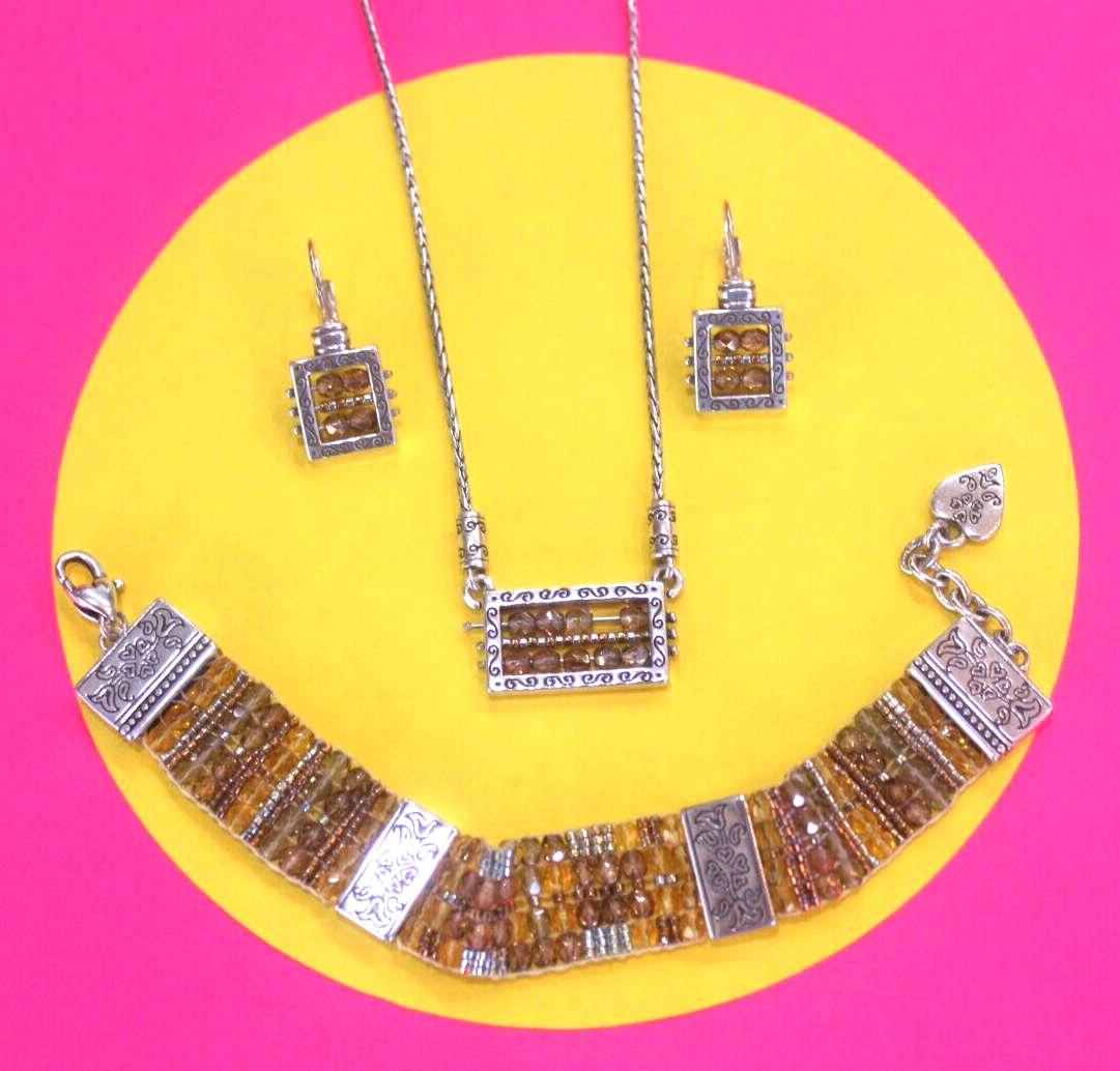 Brighton GLASS MOUNTAIN Colorful Bead Bracelet - Necklace - Earrings Set
