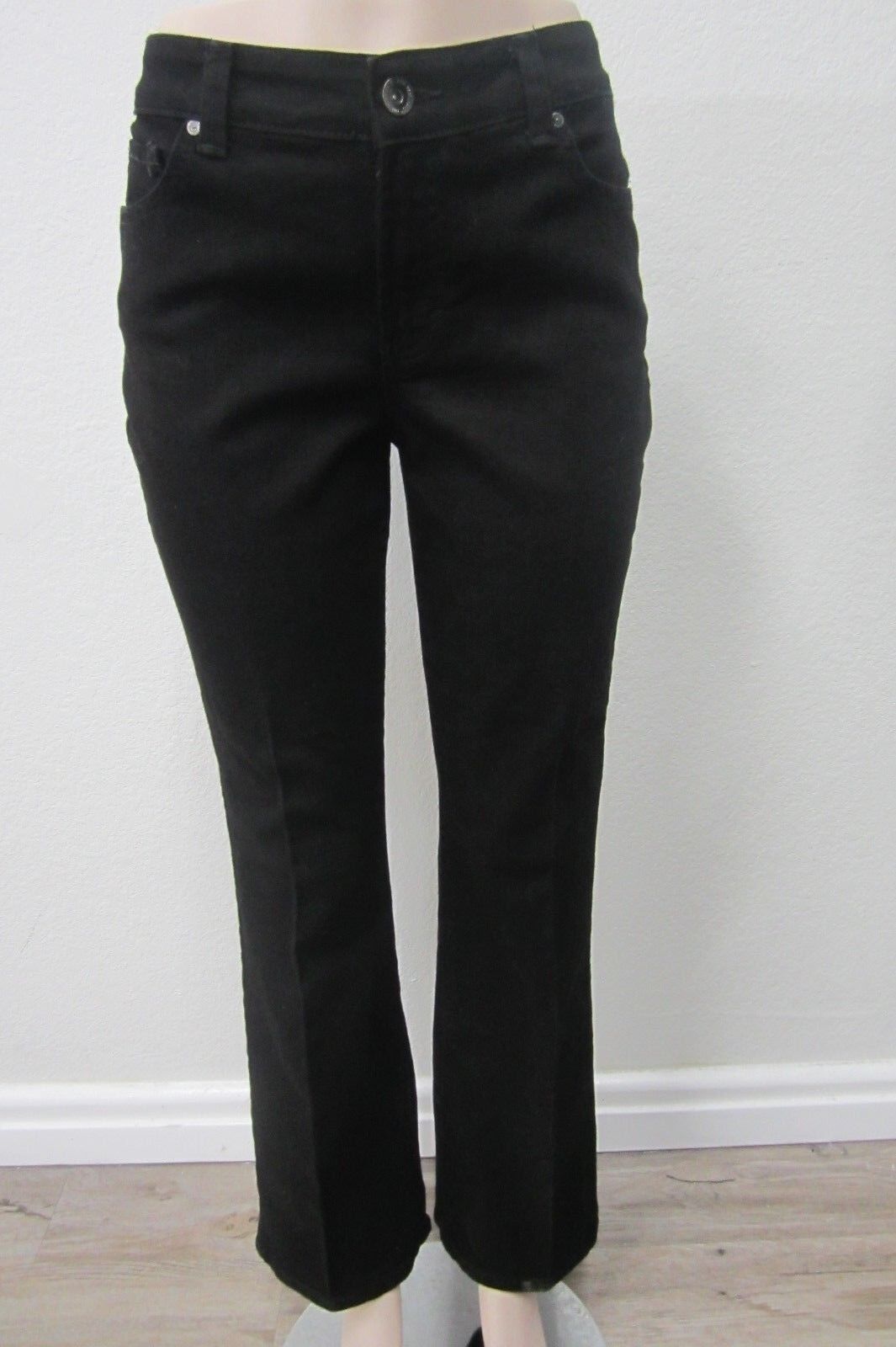 Nine West Black Straight Jeans Womens Size 8 W28 x L30 Mid Rise Stretch Denim