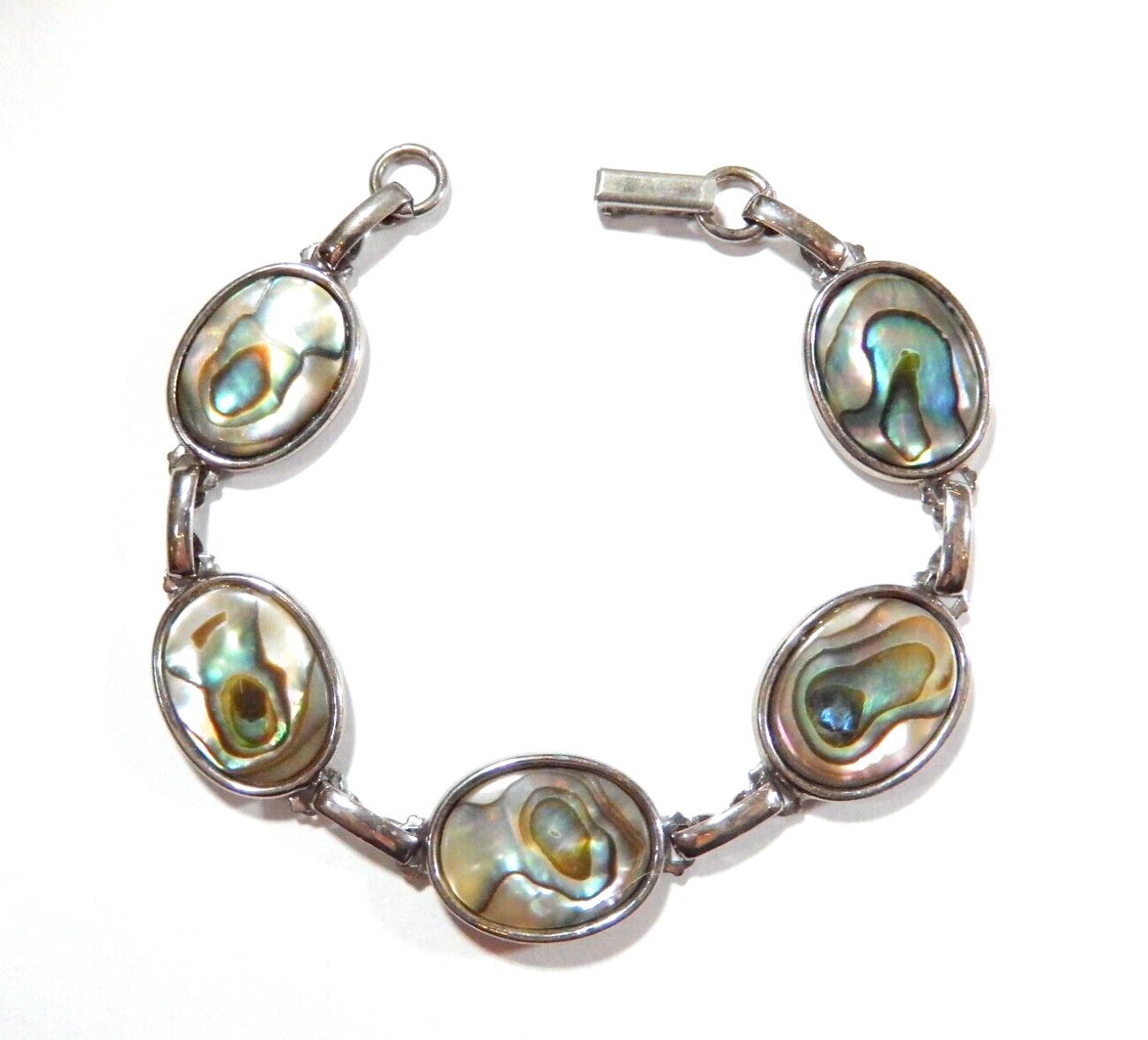 Silver and Abalone Linked Bracelet outlet