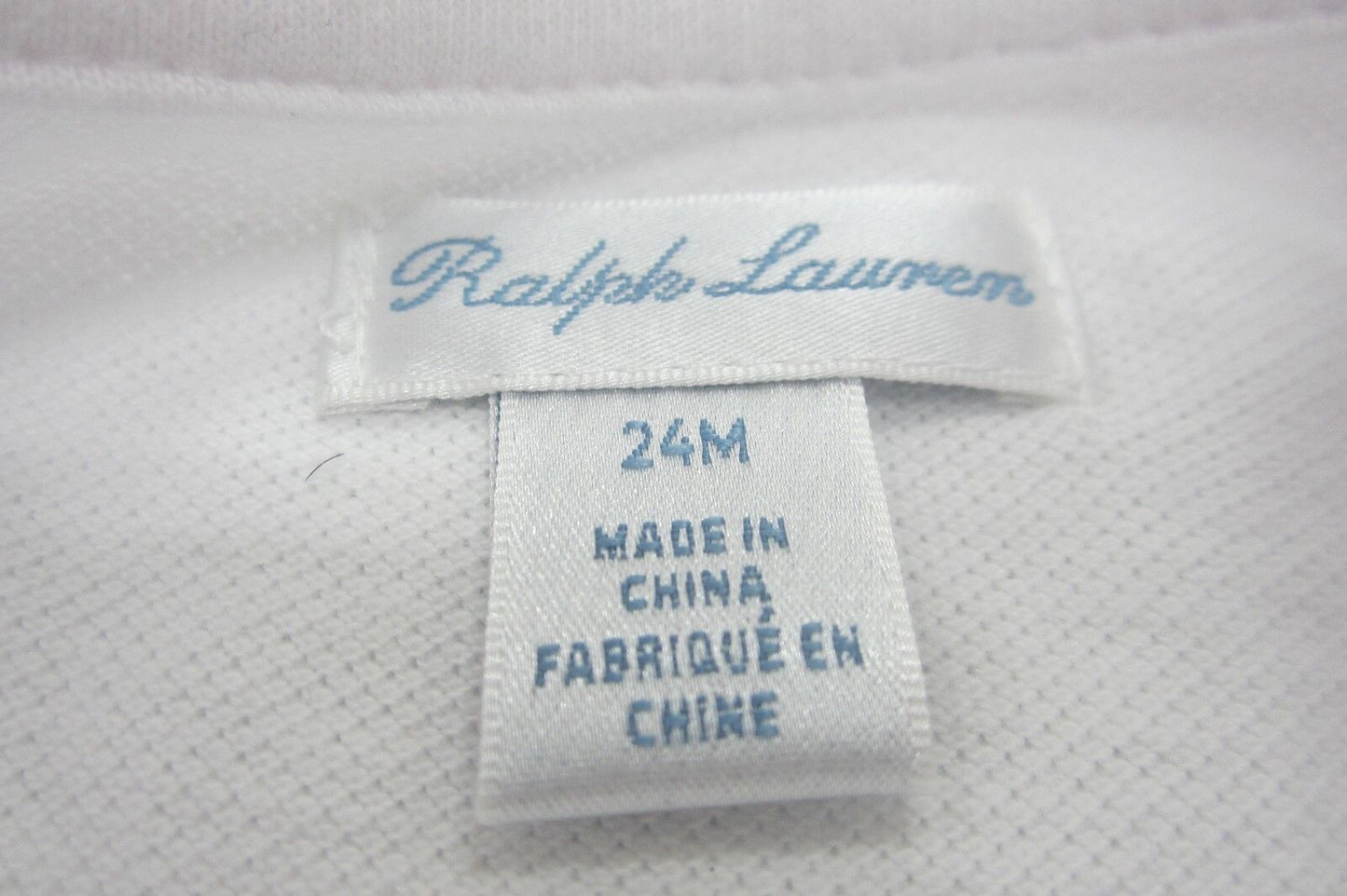 NWT Ralph Lauren Boys SS Big Pony Crested White Mesh Polo Shirt Sz 6mo