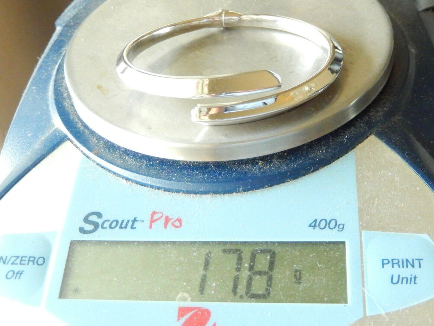 *VINTAGE* Sterling Silver High End Unique Polished Hinged Bangle Bracelet