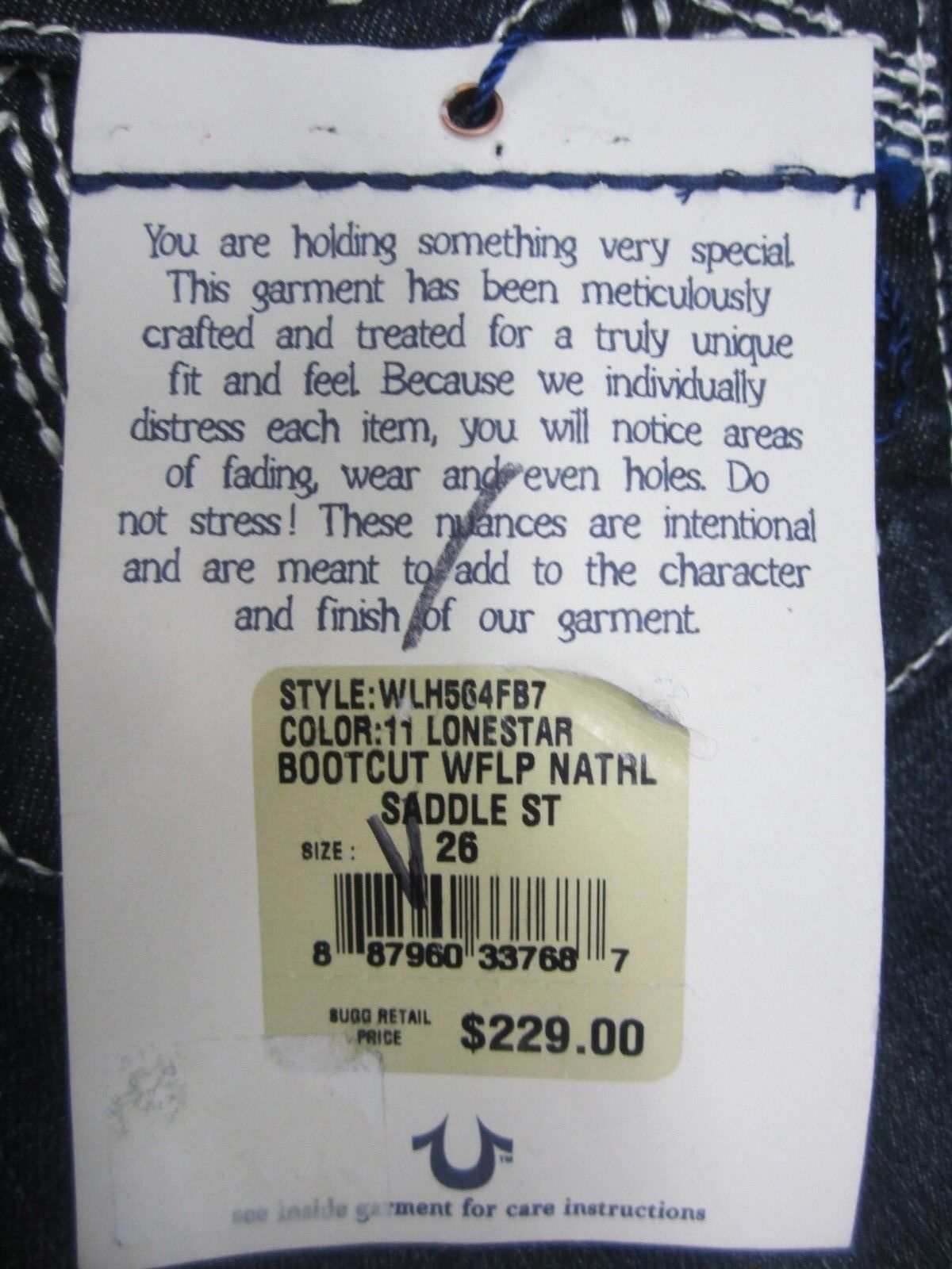 AUTHENTIC NWT True Religion Women's Bootcut Jeans 26 X 29 Dark WFLP