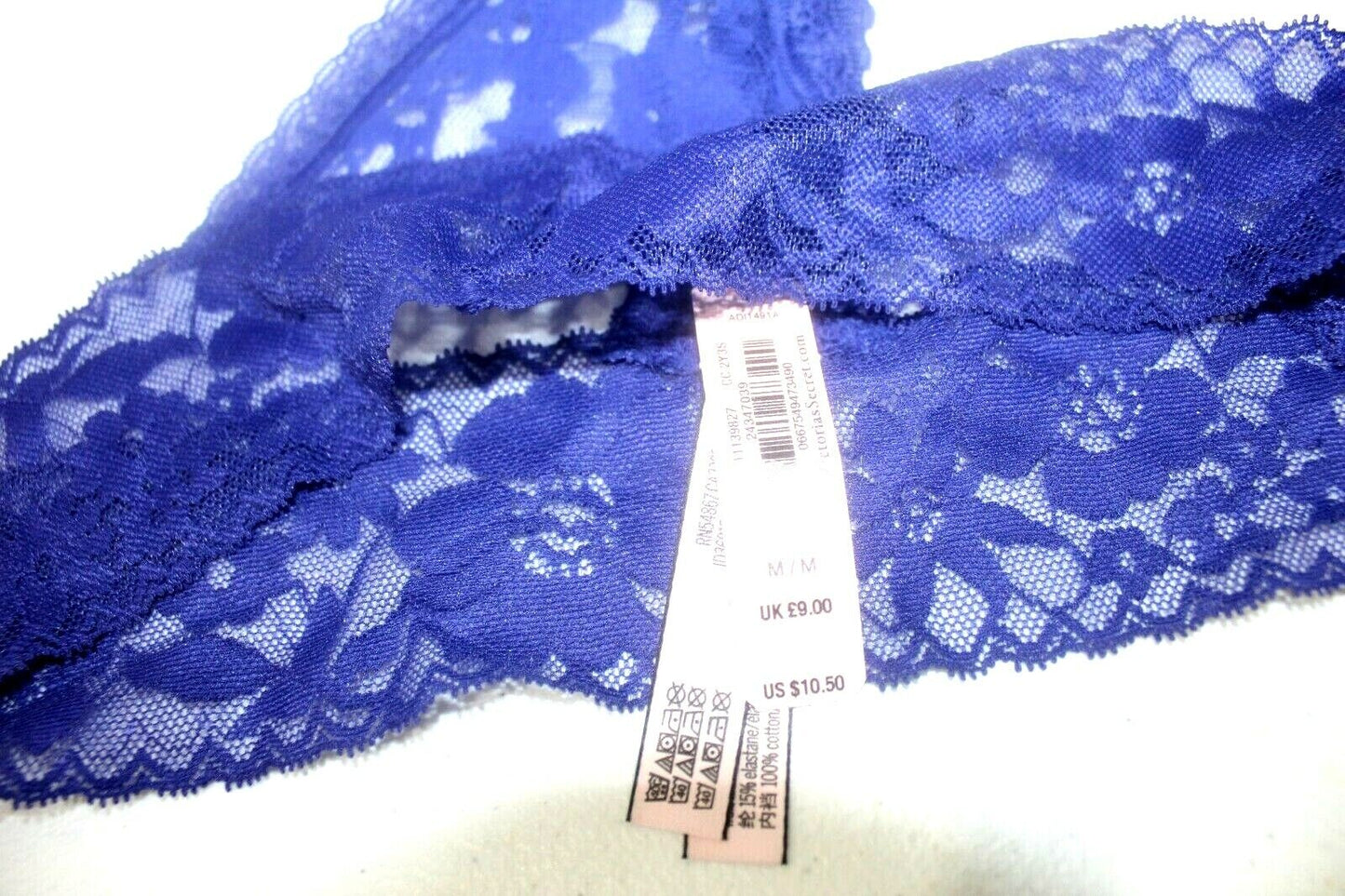 *NWT* Victoria’s Secret Blue Lace Thong String Panty Sz Med