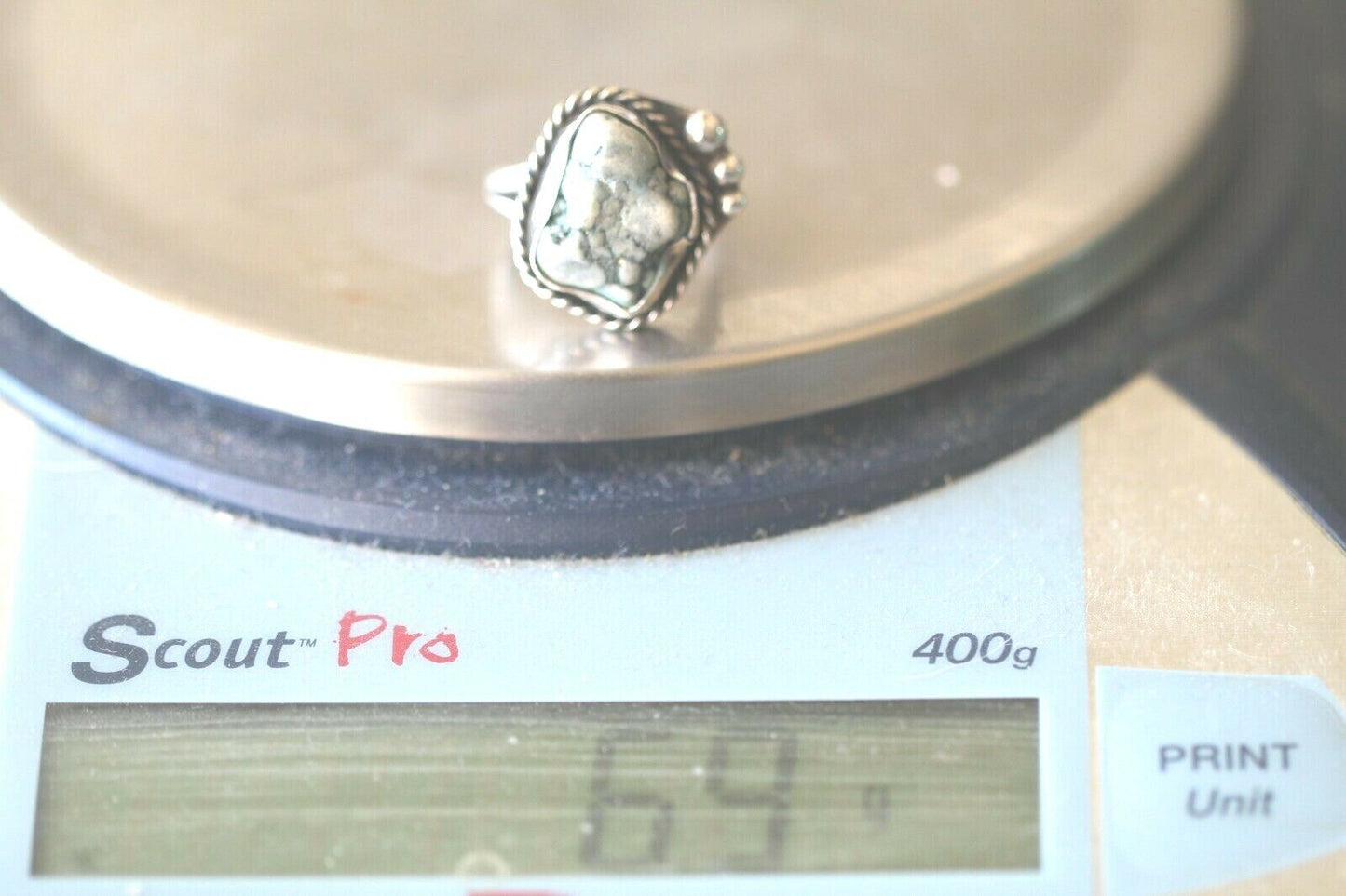 *VINTAGE* Native American Navajo Sterling Silver Turquoise Ring Size 6.25
