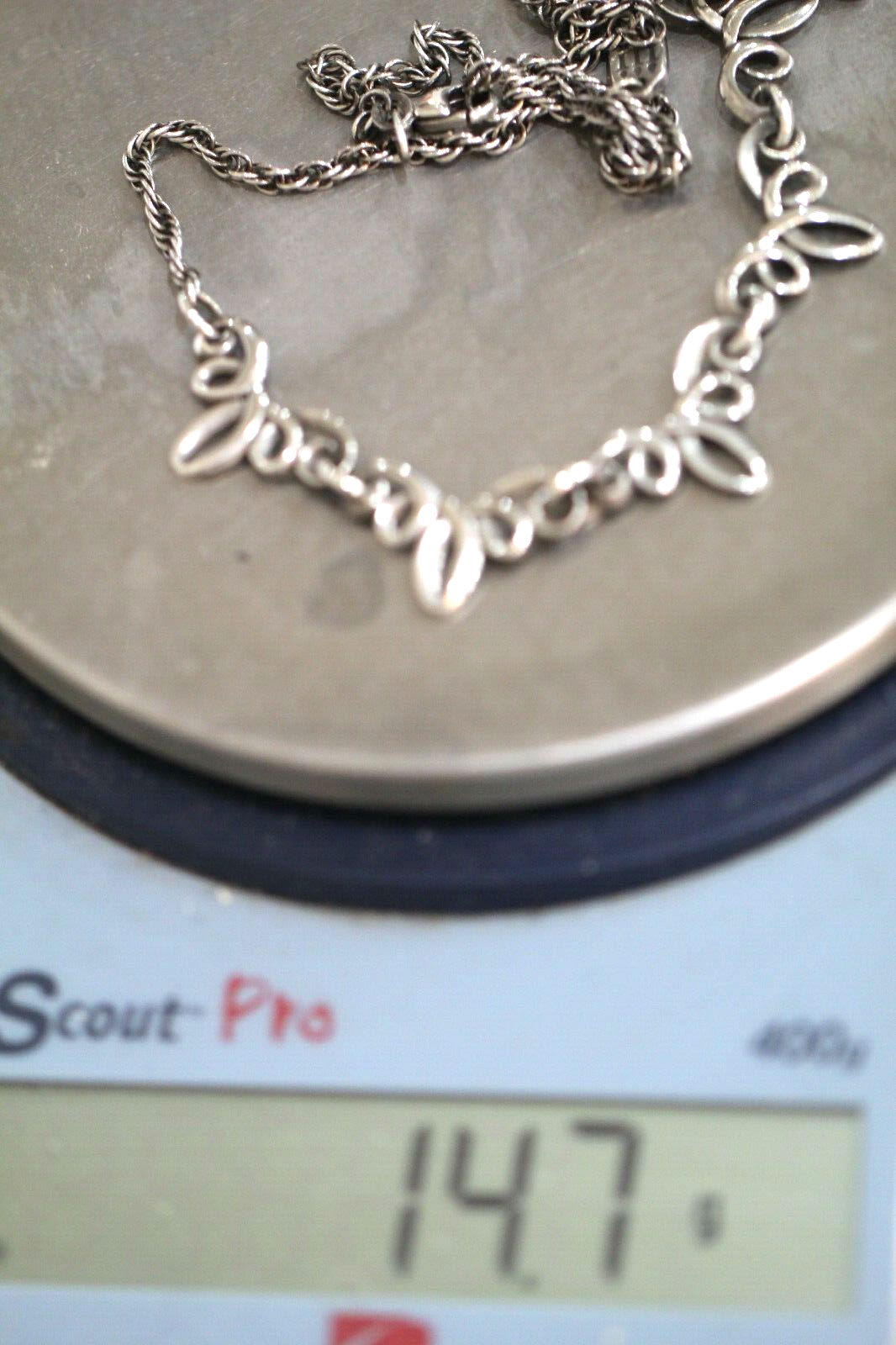 *RETIRED* R A R E - James Avery Sterling Silver Ribbon Loops Necklace 16"-18"