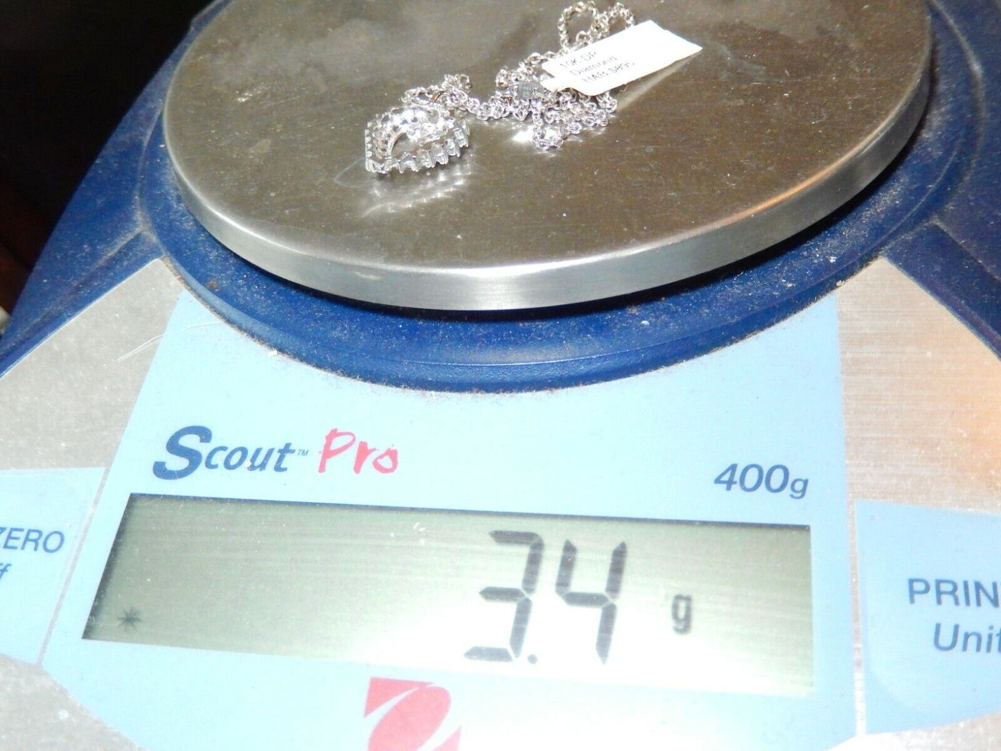 *NWT* 10k White Gold Diamond Heart Pendant with 18" Chain