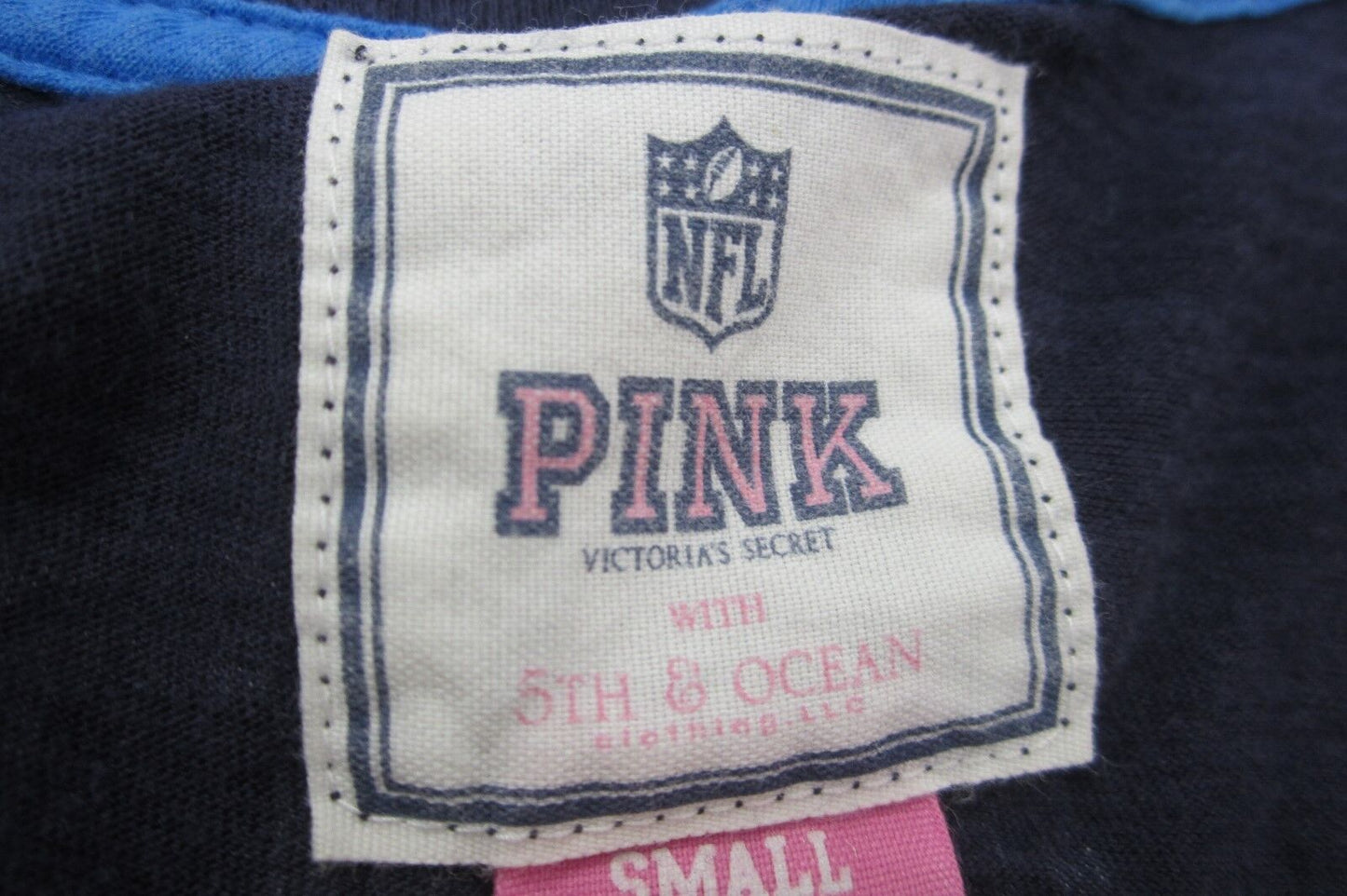*NICE* Victorias Secret PINK "Tailgate With Me Chargers 60" BlueTop Shirt Sz S