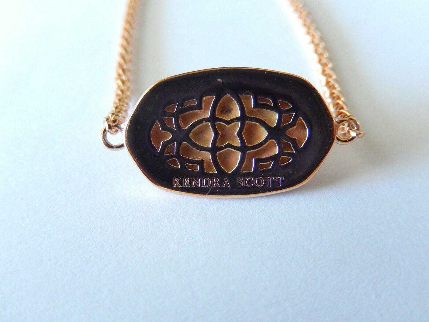 Kendra Scott Eve Kyocera White Opal Rose Gold Adjustable Bracelet Fashion KS HTF