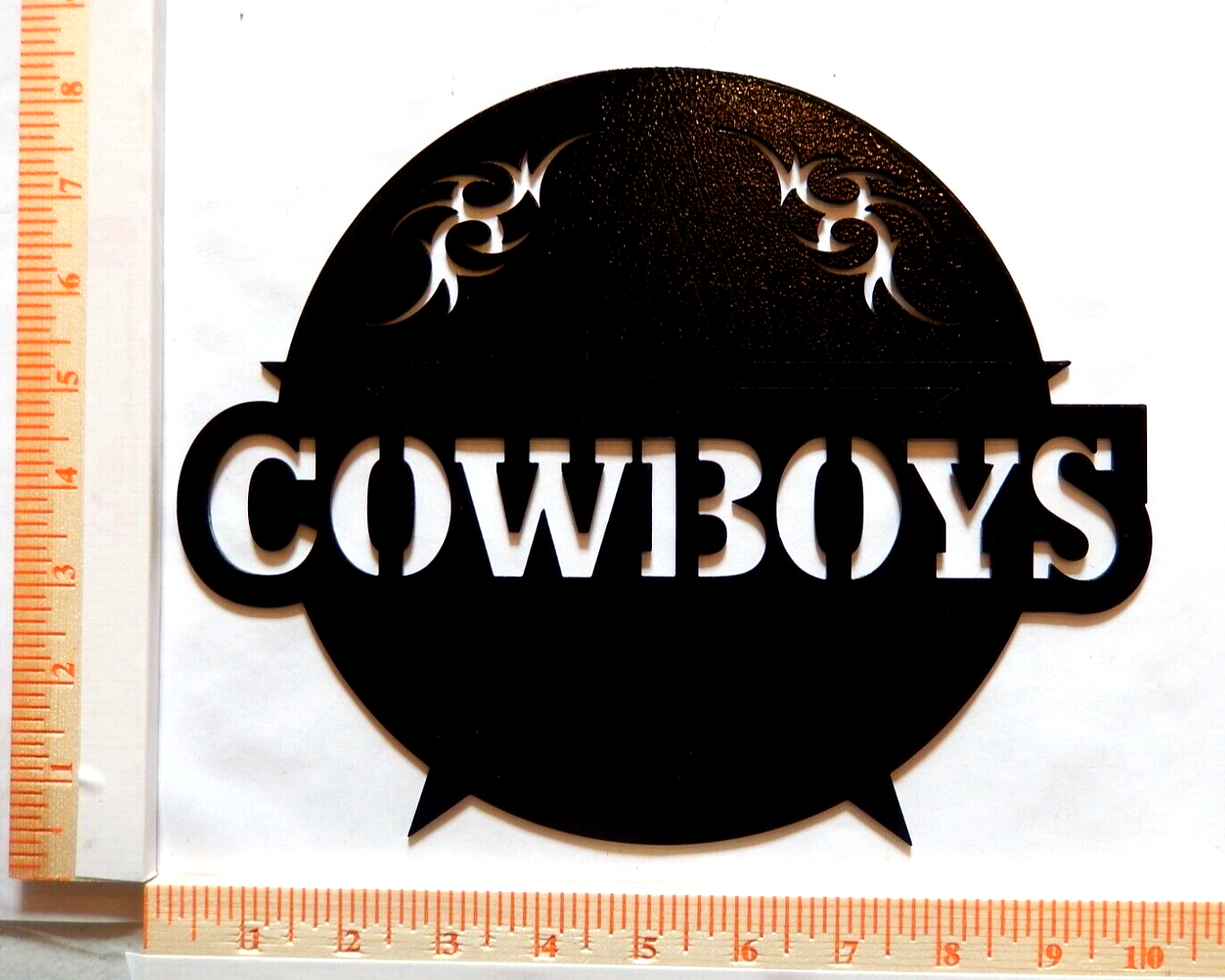 ~NEW~ 14ga. "COWBOYS ROUND WESTERN STAR" Metal Wall Art ~ 10"