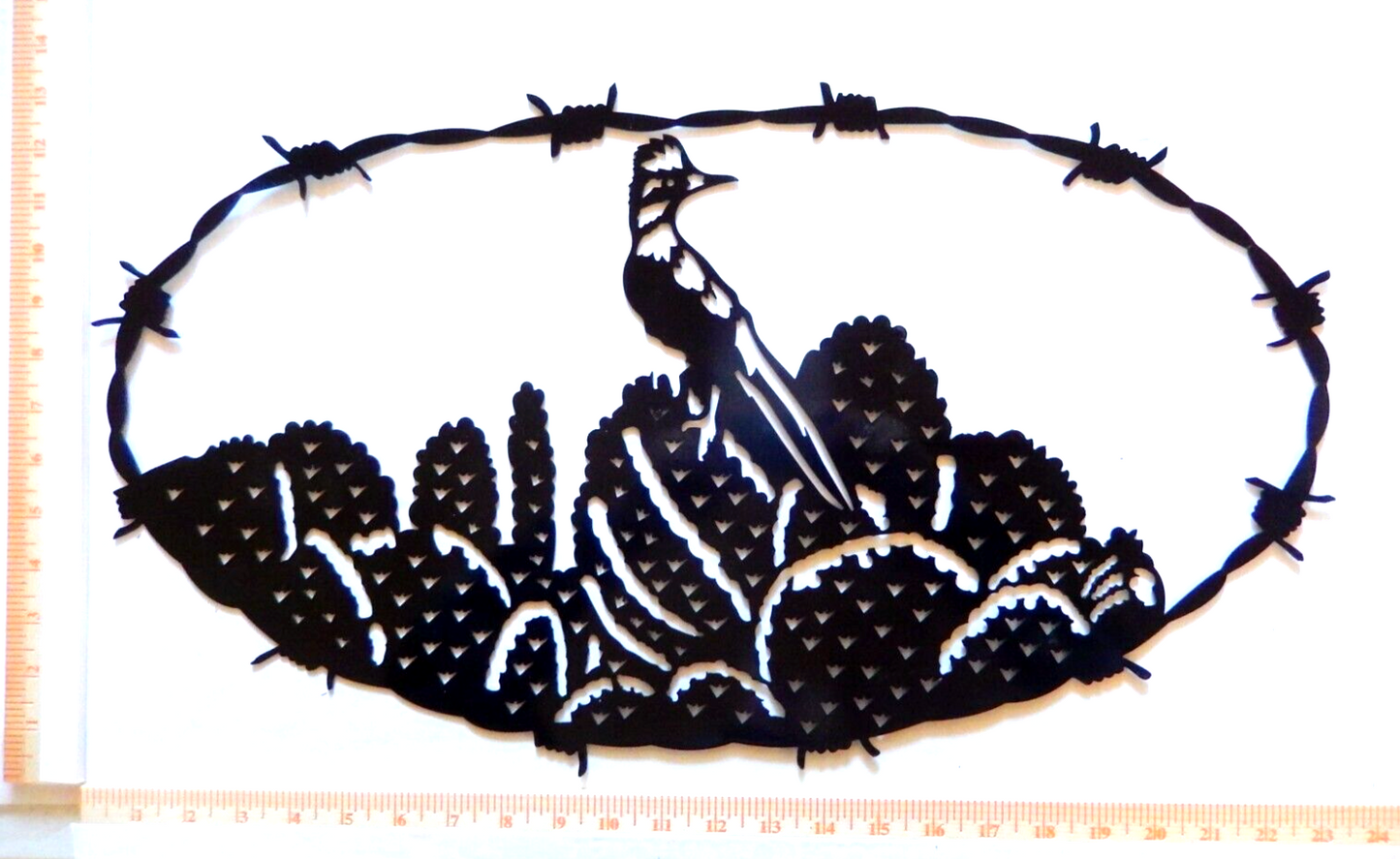 ~NEW~ LARGE 14ga. "ROADRUNNER SCENE OUTDOORS" Black Metal Wall Art 24" x 13"