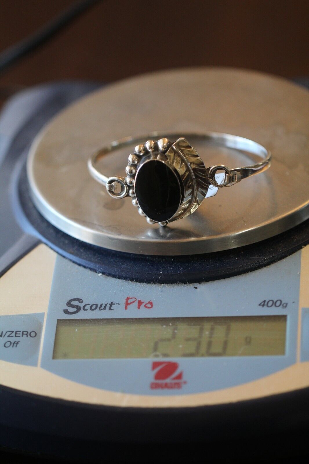 *VINTAGE* Taxco Mexico Sterling 925 Silver Black Onyx Bracelet