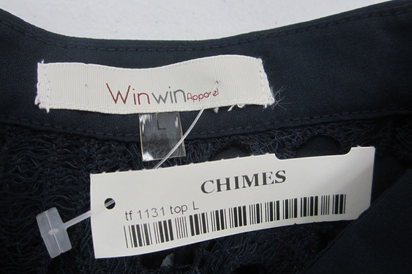 *NWT* Win Win Apparel Navy Lace CUTE Top Size Large