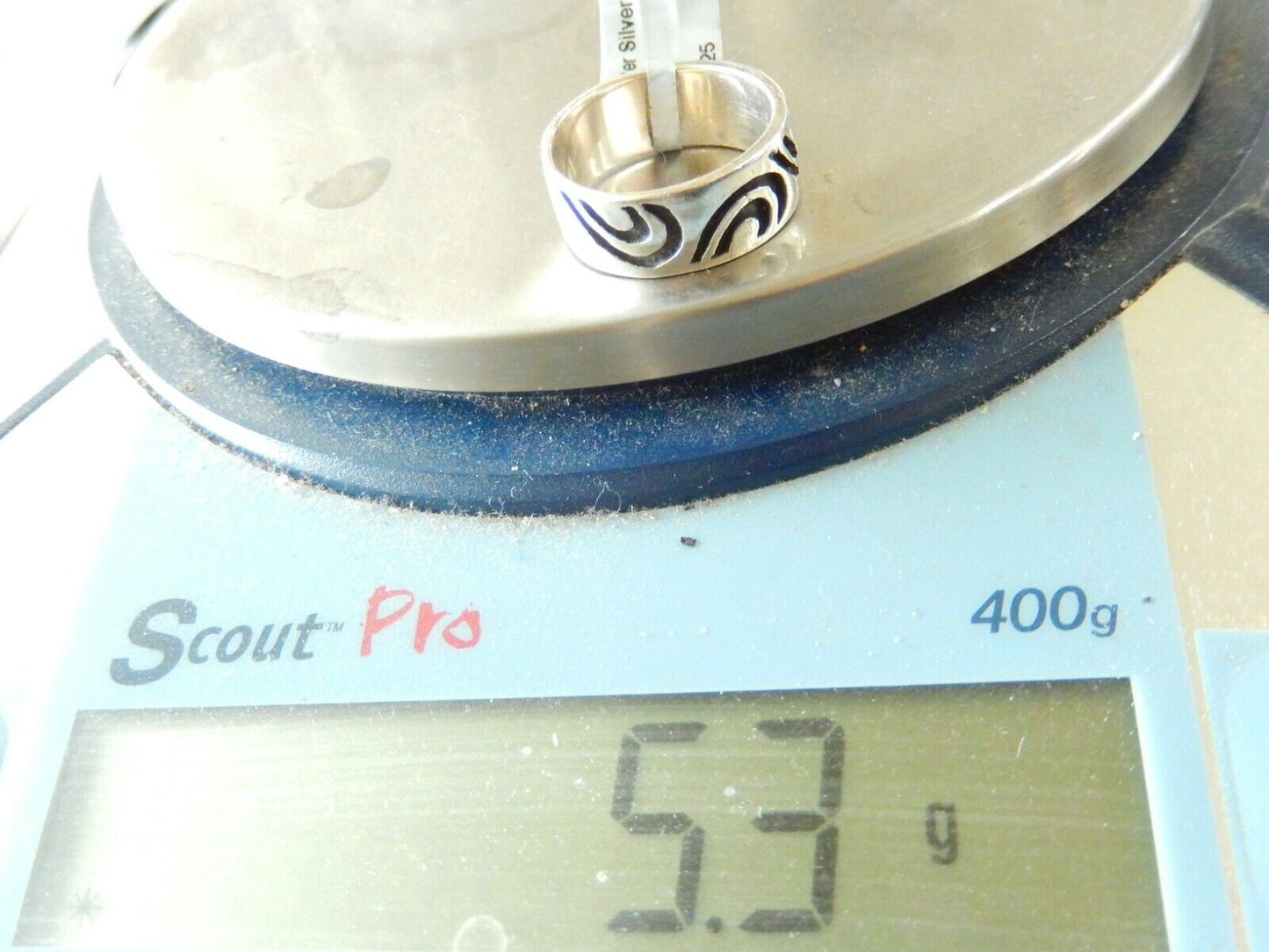 *VINTAGE* Native American Sterling Silver 8mm Wide Band Size 8