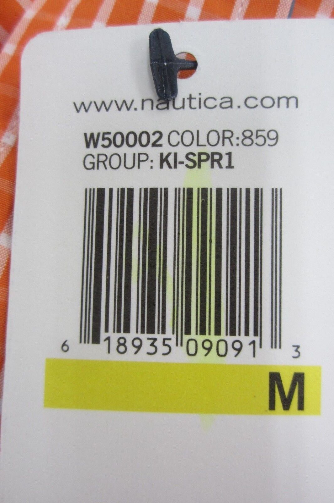 *NWT* NAUTICA Men's Button Down 80's Two Ply Cotton Shirt Orange White Check M