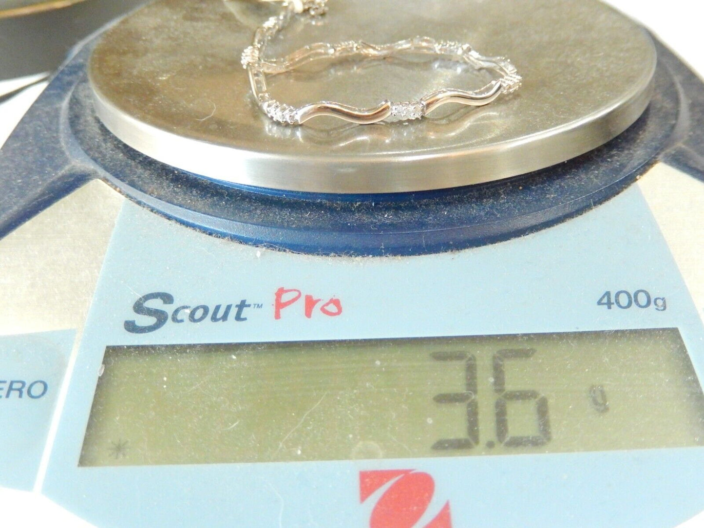 *NWT* 10K White Gold .75 CT Round Cut Natural Diamond 7" Bracelet