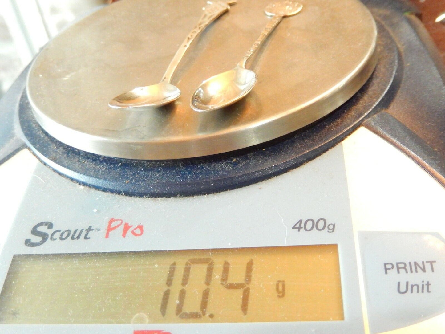 *ANTIQUE* Two Native American & Mexico Sterling Silver Souvenir Spoons 3.75"