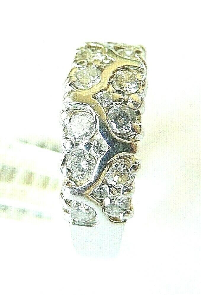 1.00 Ct Natural VS Diamond Band 1 CT TW VS Round 14K White Gold Size 6.5