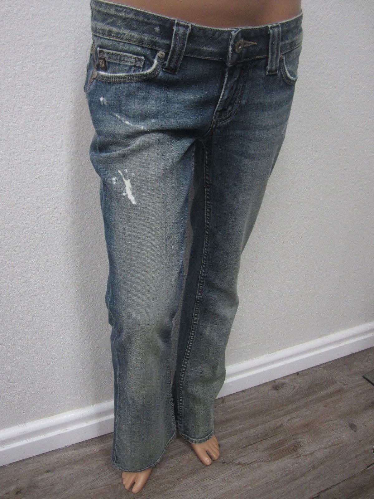NEAR MINT MISS ME~COWHIDE FLAP POCKET BOOT JEANS JP4530~28 X 33~EUC