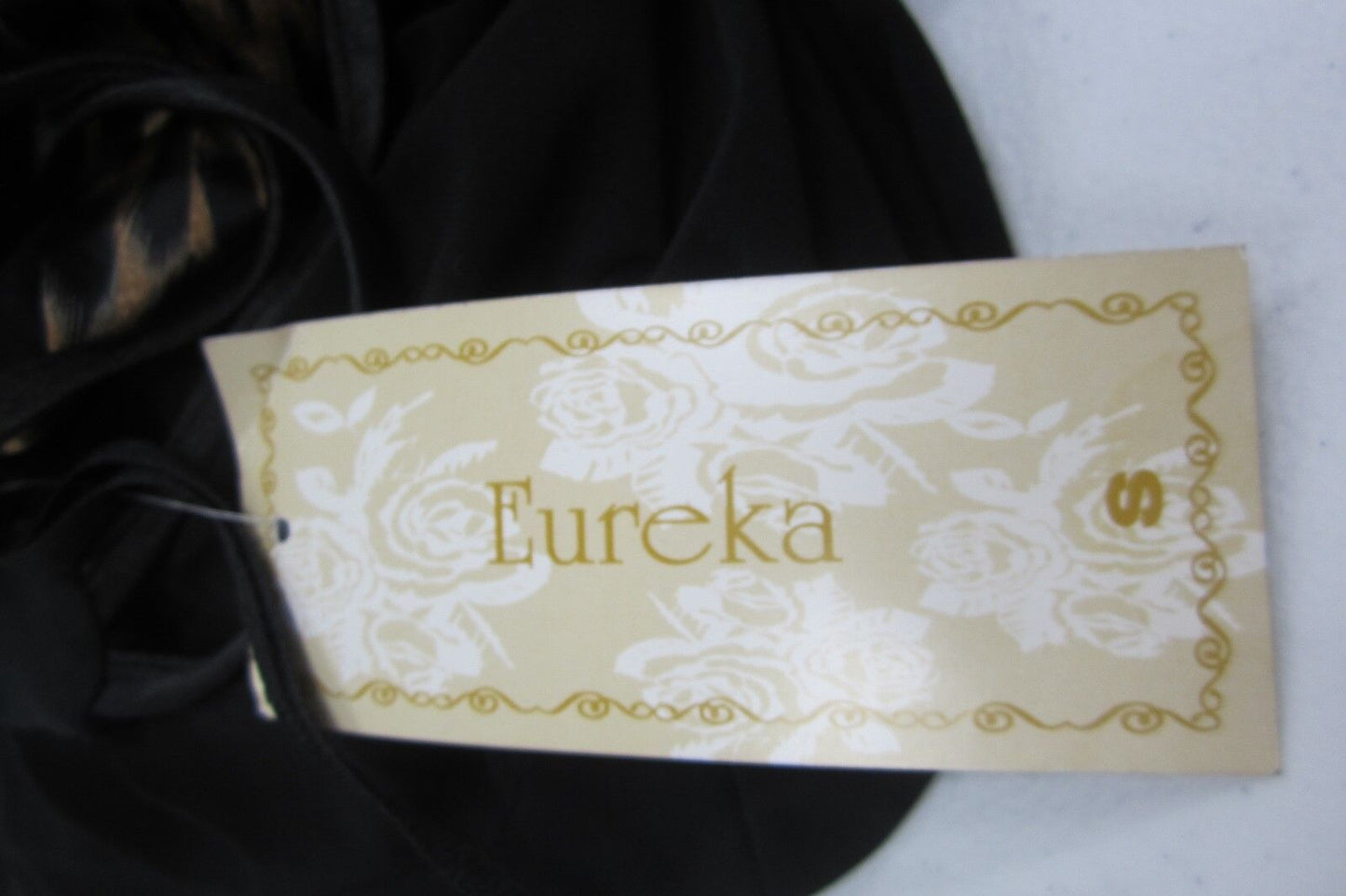 NWT EUREKA Embellished Rhinestone One Strap Shoulder Dress Blk/PrintGown Size S