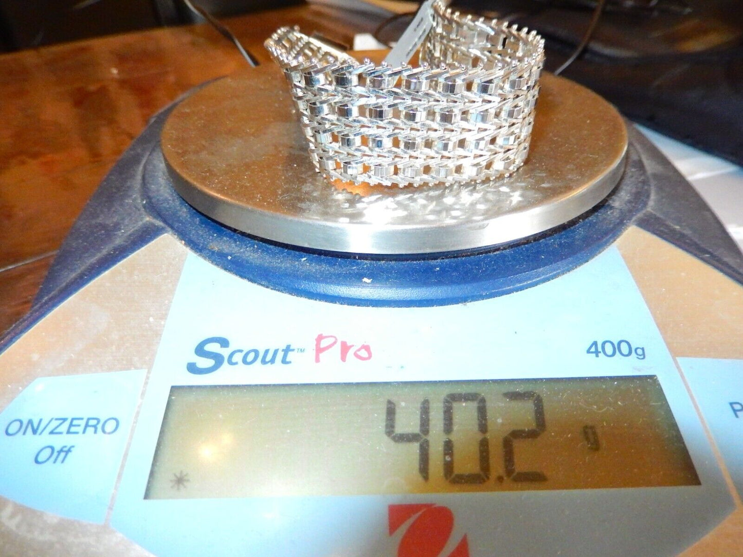 MILOR ITALY 1" WIDE BASKETWEAVE MESH BRACELET 925 Sterling Silver 40 gram 7.5"