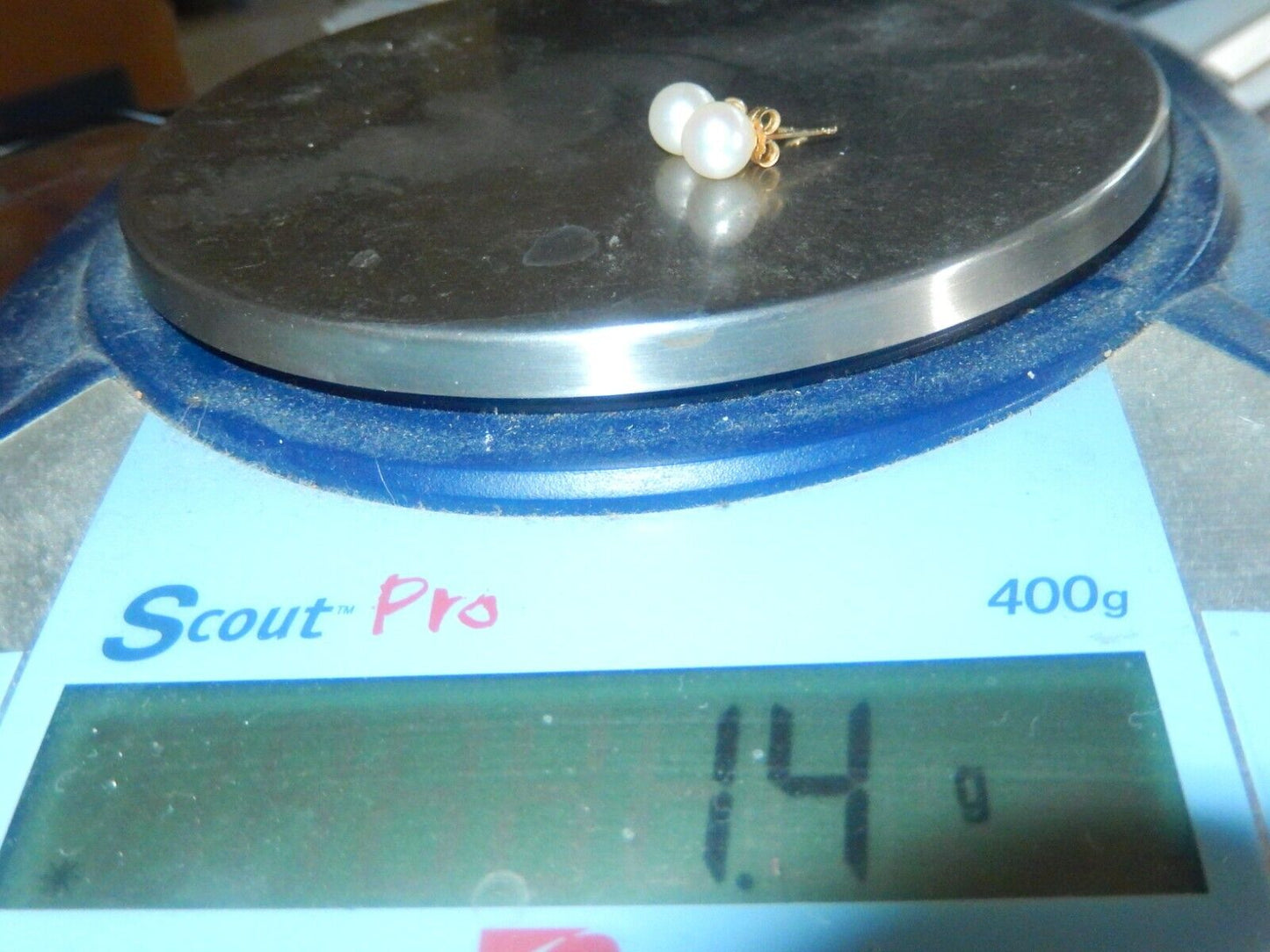 14K Yellow Gold 7.5mm Akoya Round Pearl Ear Stud Earrings