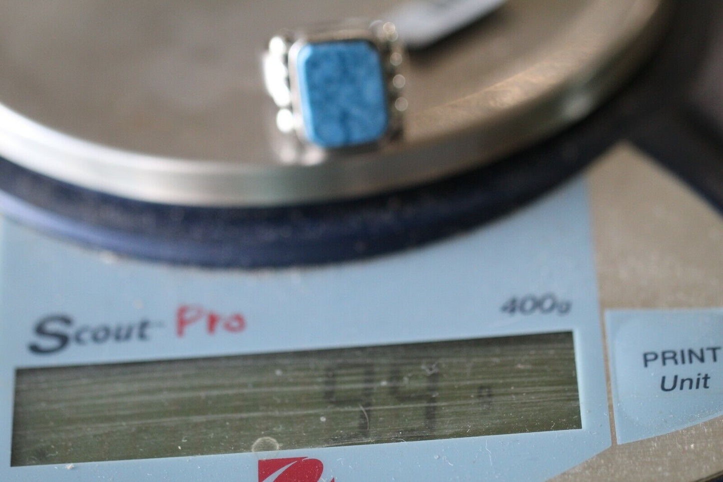 *VINTAGE* Native Navajo Sterling Silver Blue Denim LAPIS Ring Size 9
