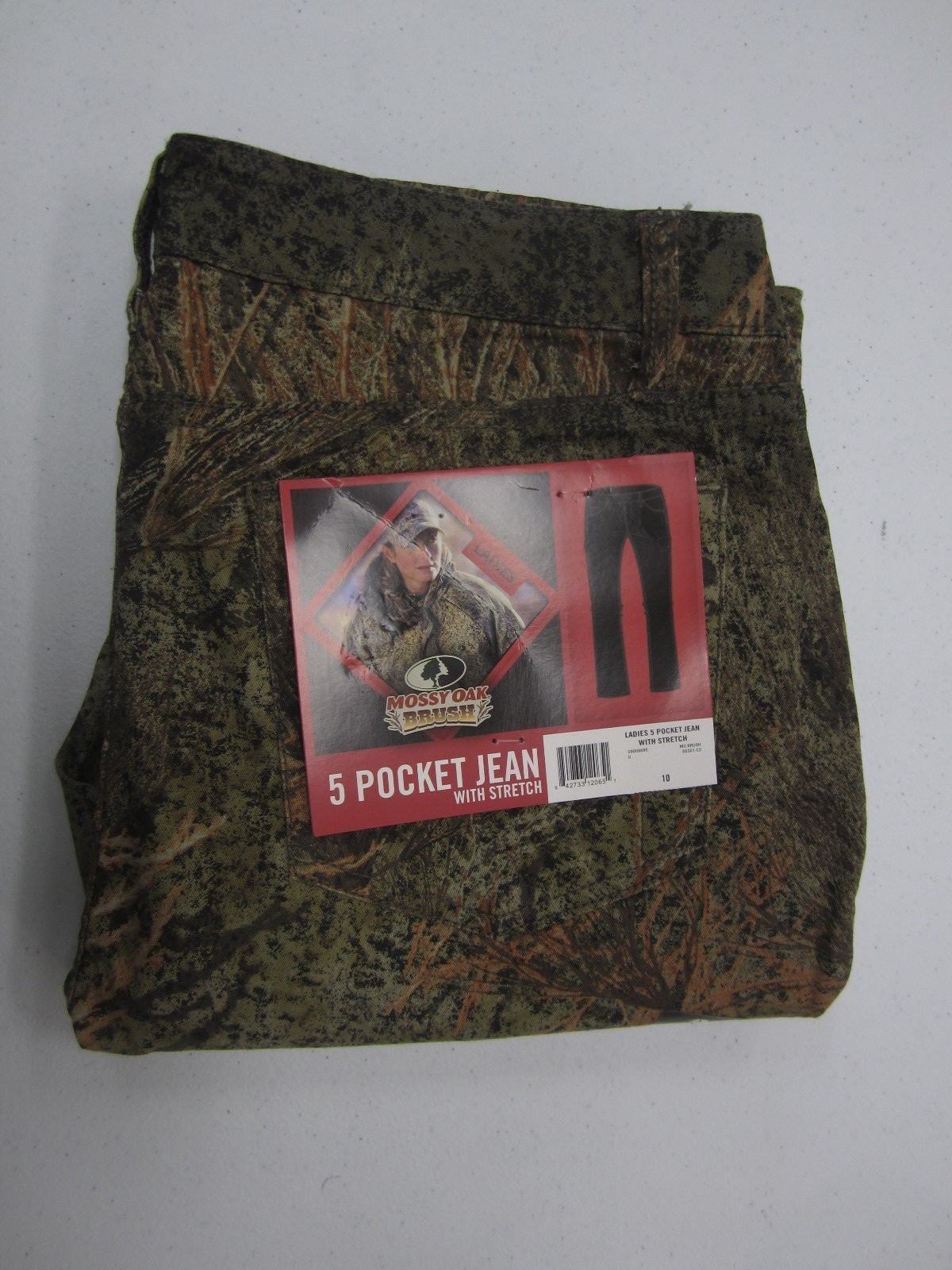 NWT Mossy Oak Brush 5 Pocket Camo Jeans with Stretch Women's Pants Size 16
