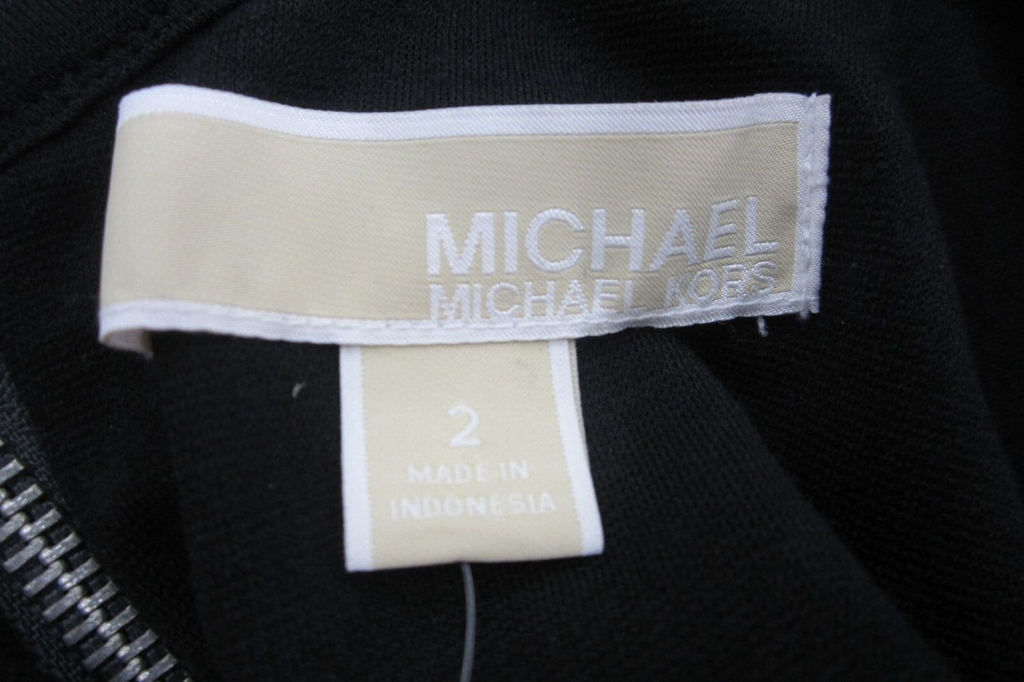NWT Michael Kors Dress Black/Charcoal Sleeveless Dress Back Zip Size 2