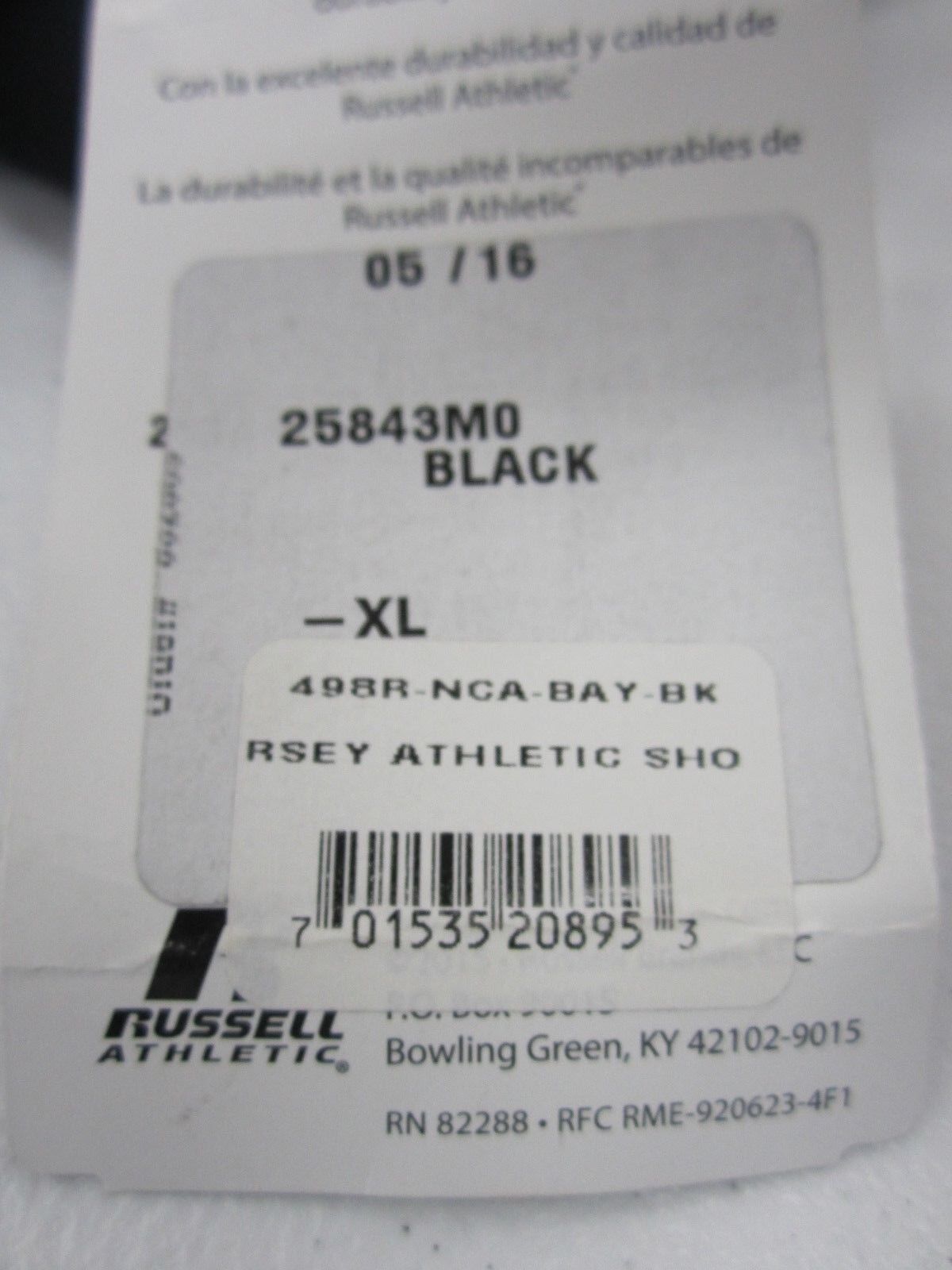 NWT BAYLOR BEARS Russell Athletic Mens XL Large Cotton Shorts W/ Elastic Waist