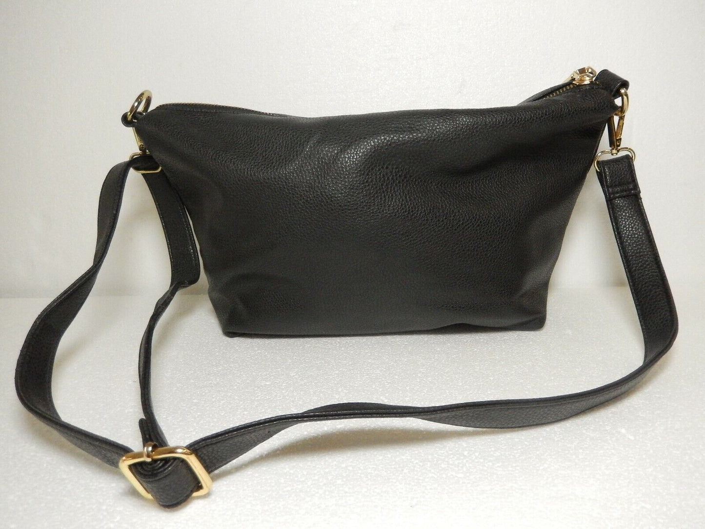 BCBG Paris Black Pebbled Handbag with Long Shoulder Adjustable Strap